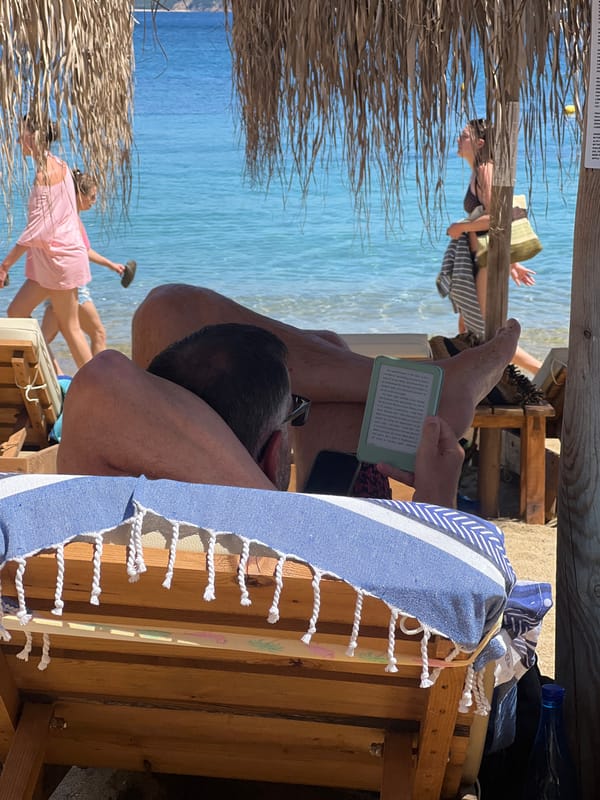 Lazy midday beach session at Achladias, Greece
