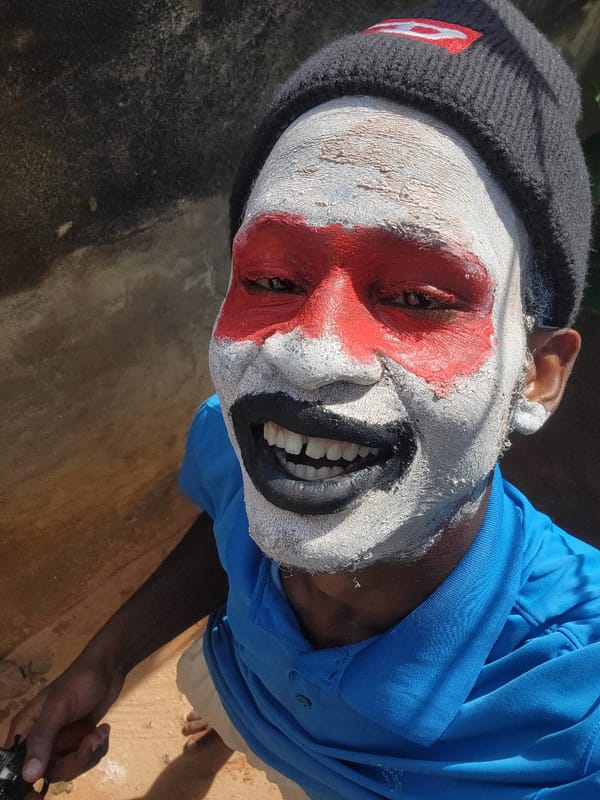 Person in ceremonial face paint observed at location