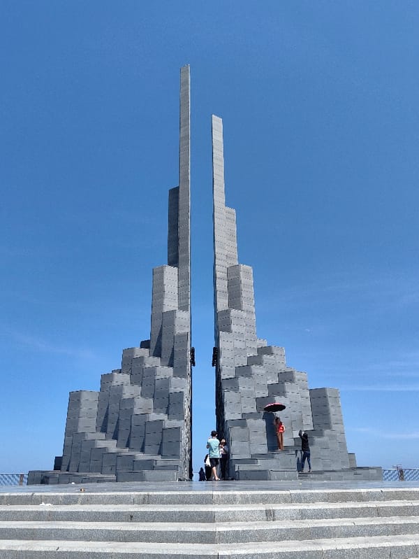 Tourists explore Nghinh Phong Tower monument in Tuy Hòa