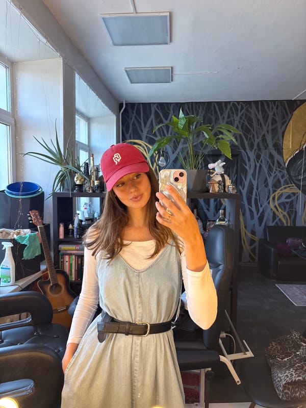 Woman takes selfies indoors in Krasnoyarsk, Russia