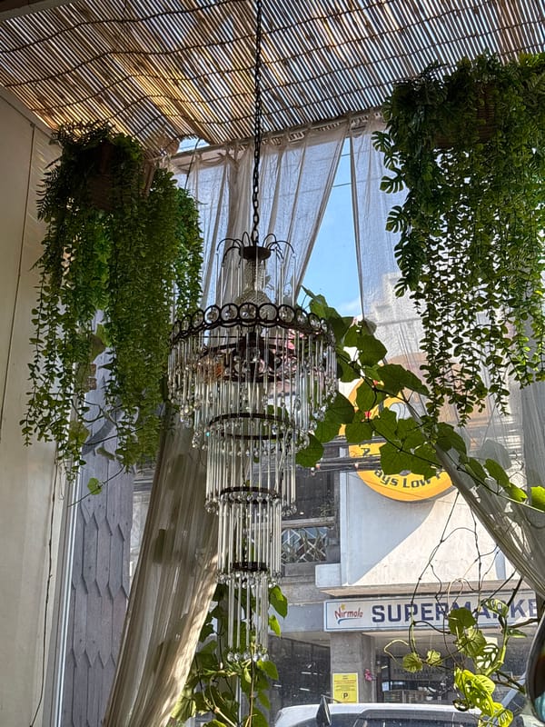 Inside a characterful Kuta Selatan café with coffee and eclectic décor