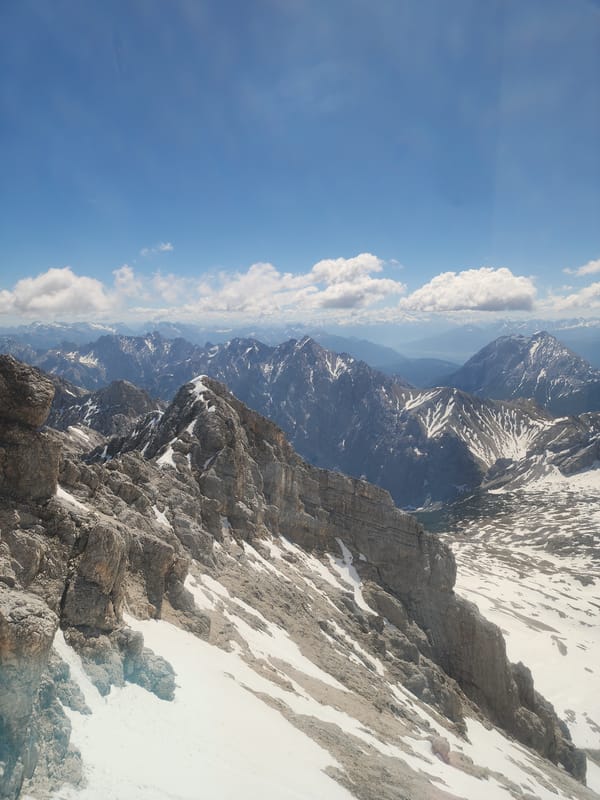 Mountain vista captured from high altitude near Grainau
