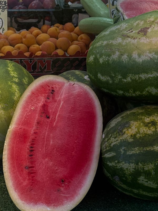 Everyday moments captured in Lyubertsy: fresh produce, art project