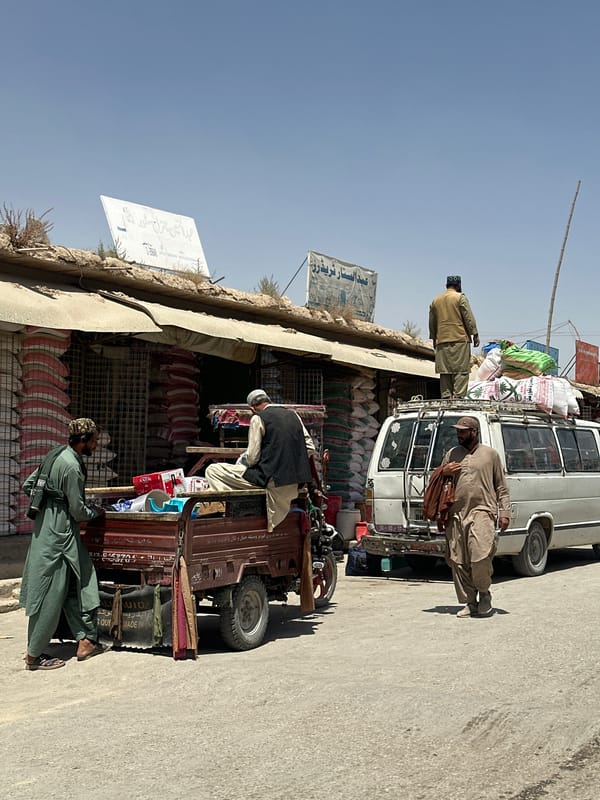 Morning street life documented in Kanozai, Pakistan commercial district