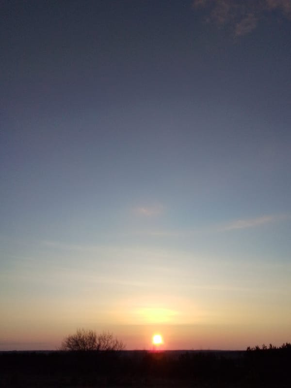 Sunset captured over rural Khlevnoye, Russia countryside landscape