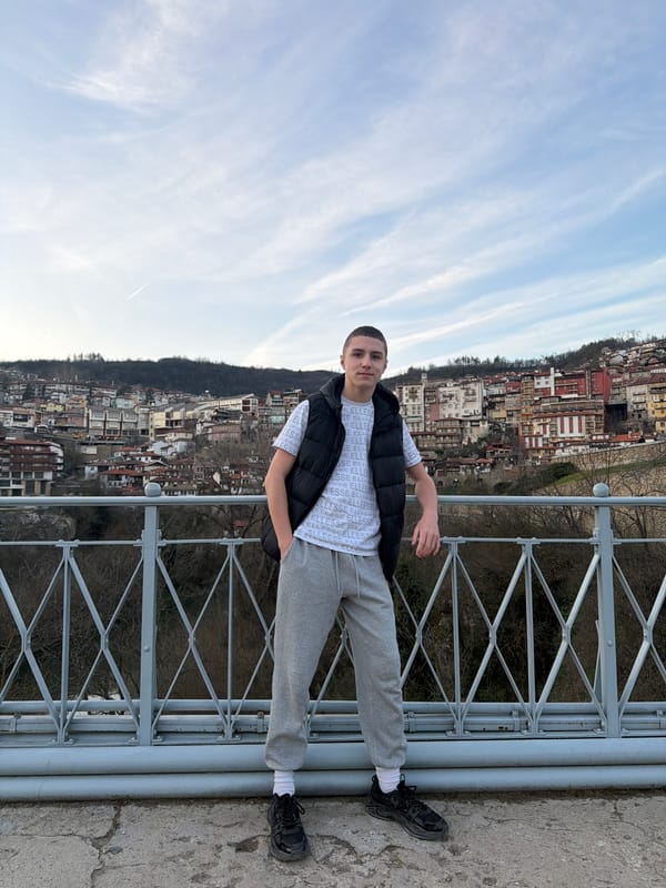 Young visitor tours landmarks and urban sites in Veliko Tarnovo