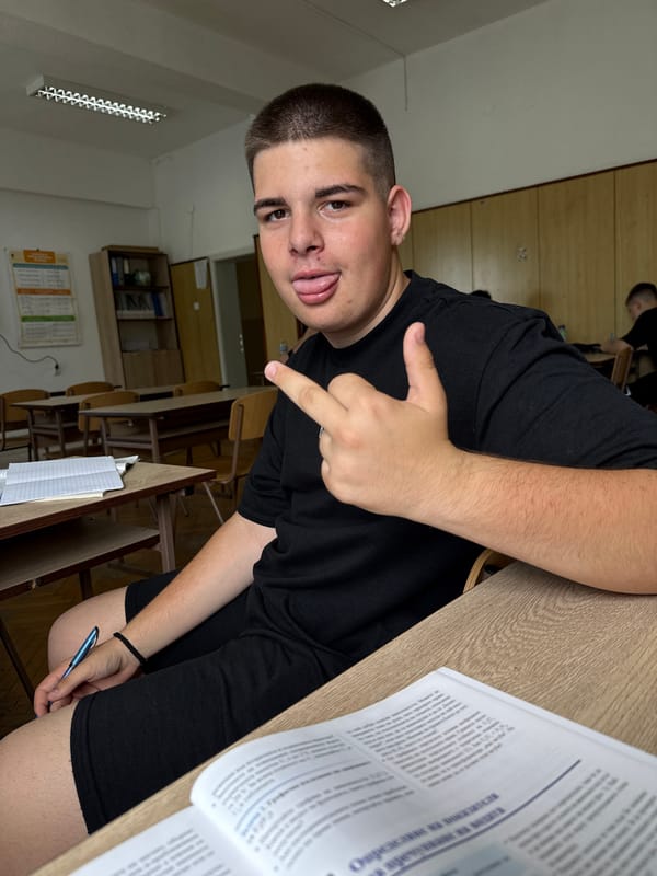 Student documented during classroom activities in Nova Zagora, Bulgaria