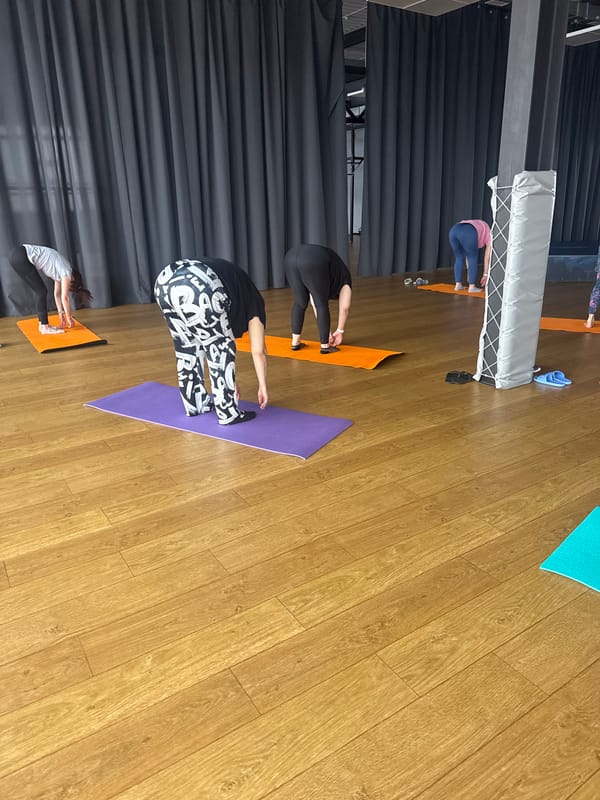 Morning yoga class held at Votkinsk fitness studio