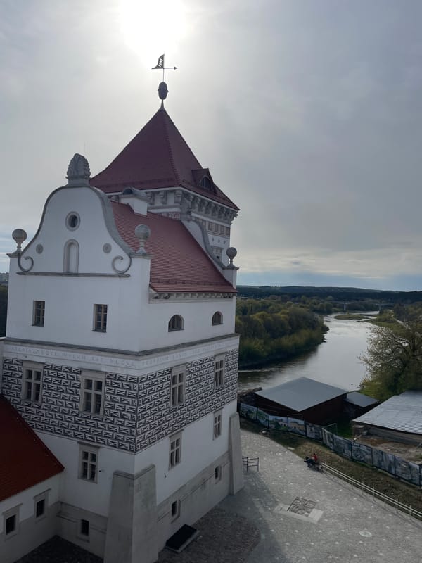 Tourist captures historic Hrodna castle and river views