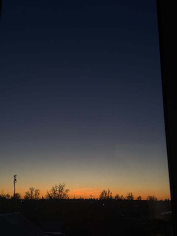 Sunset observed over Фоки, Russia creates colorful evening sky
