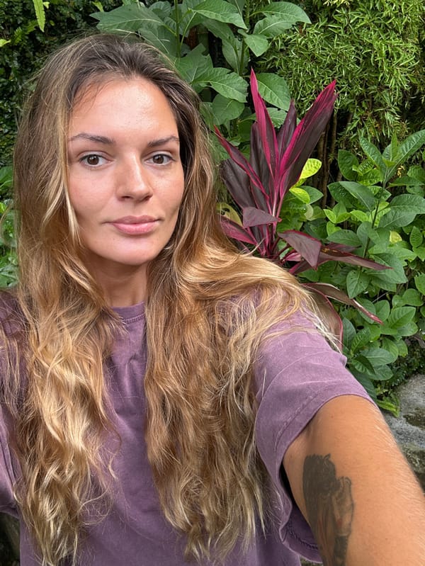 Quiet moments captured in Bali: selfie and fish feeding