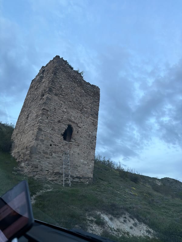 Historic stone tower documented in Georgian mountain village