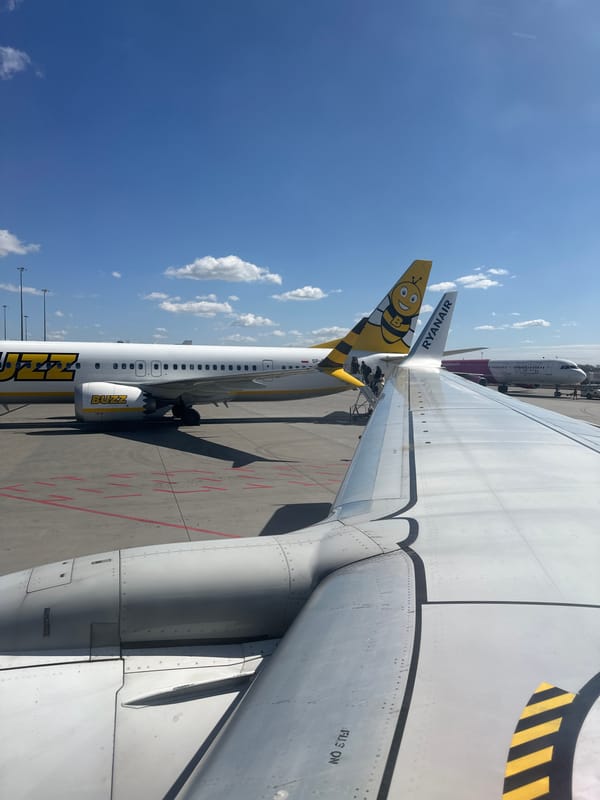 Morning airport operations captured at Wrocław Airport, Poland