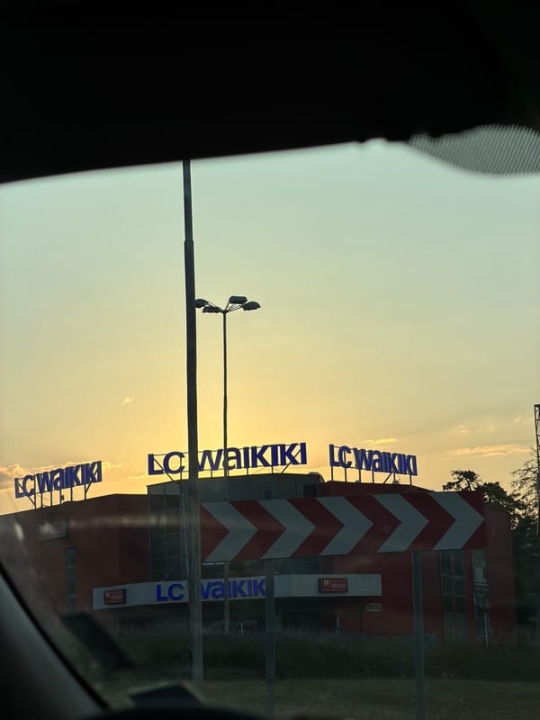 Fuel stop at a Veliko Tarnovo OMV station around sunset