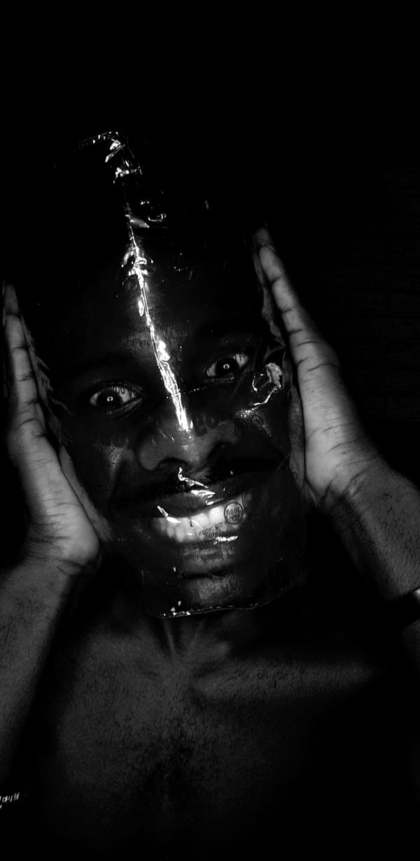 Person photographed with plastic material in Narayi, Nigeria