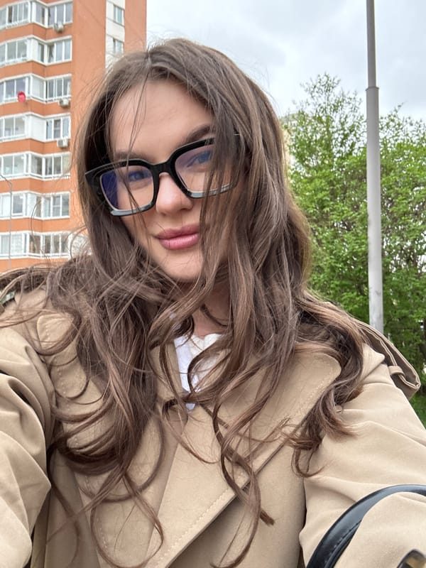 Woman takes selfies around Vnukovo business park