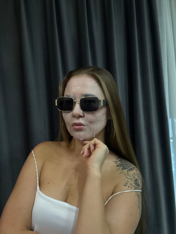 Sheet mask session in a Yiwu hotel room, multiple angles