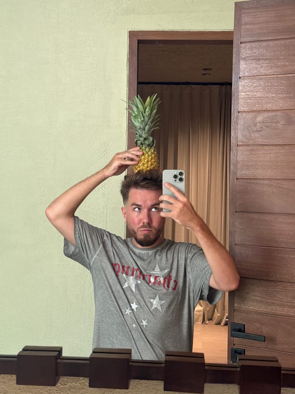 Tourist documents pineapple selfies and villa stay in Kuta Selatan