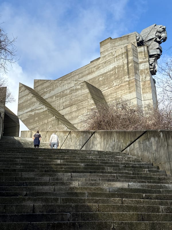 Tourist visits Bulgaria's 1300 Years Monument in Shumen