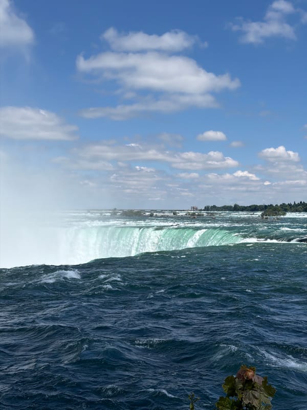 Evening views captured at Niagara Falls under clear skies