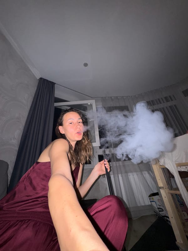 Hookah smoking session documented in Sochi apartment
