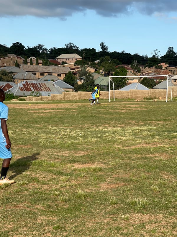 Grassroots football in full swing on a Jos field