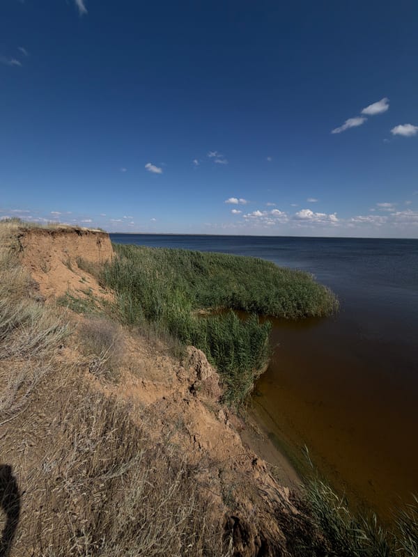 Volga cliffs and shoreline at Gorny Balykley, Russia