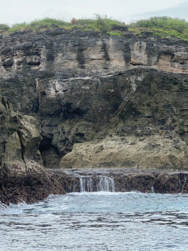 Coastal scenes documented around Nusa Penida cliffs and waters