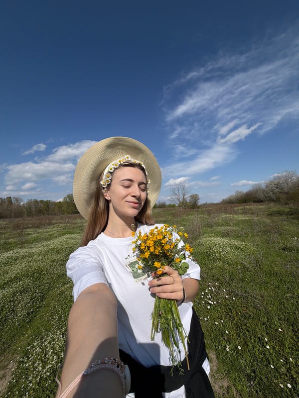 Spring flower gathering and leisurely walks in Bulgarian countryside