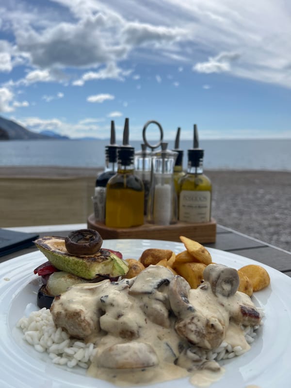 Routine moments captured in Prijevor: aircraft, dining setup, coastal views