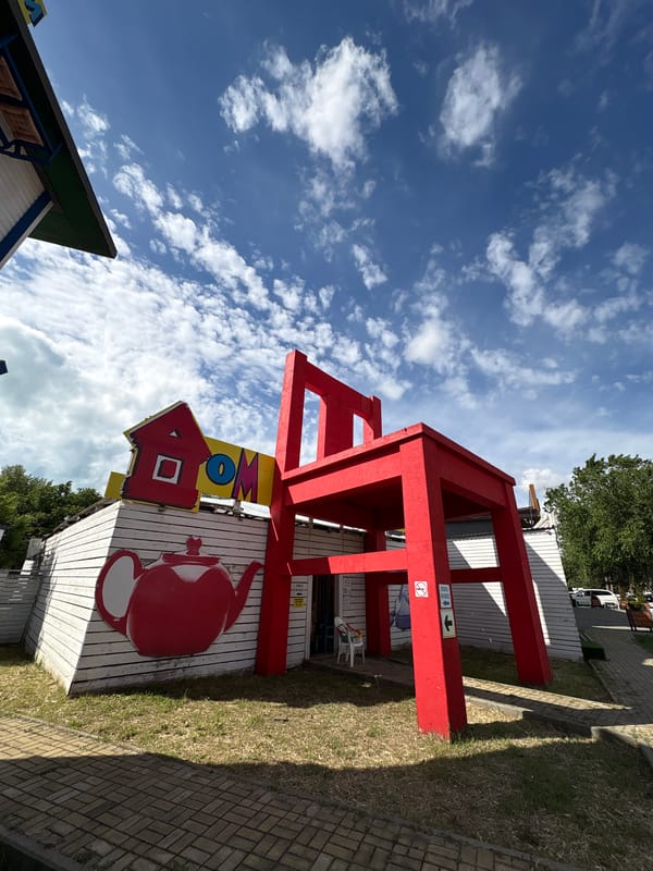Upside-down house attraction documented in Anapa, Russia