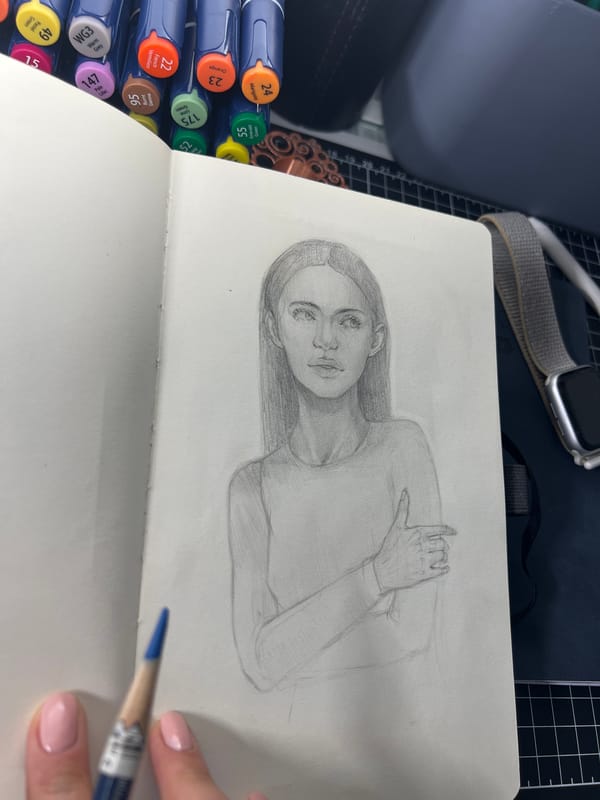 Artist fills sketchbook with portraits and figure studies