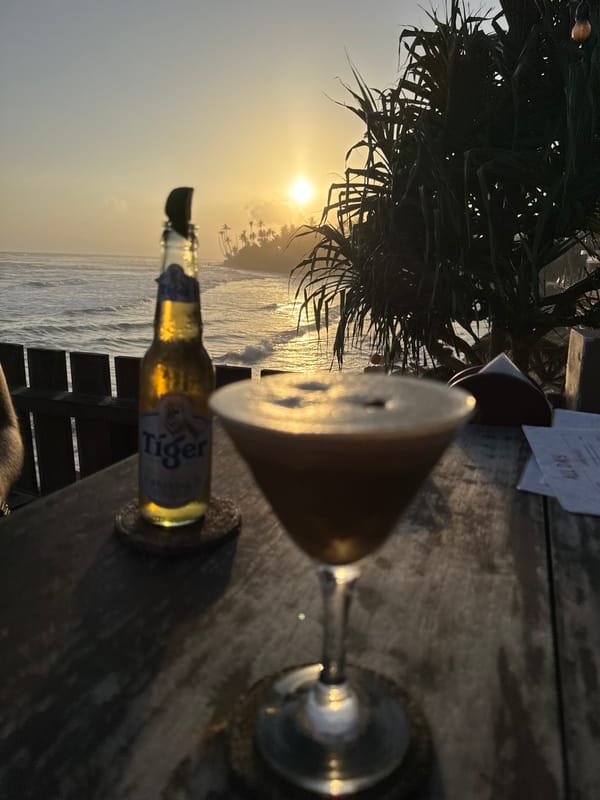 Golden hour drinks and beach life in Ahangama, Sri Lanka