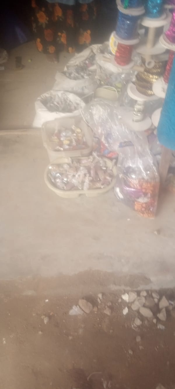 Market stall displays goods in Sabon Tasha, Nigeria