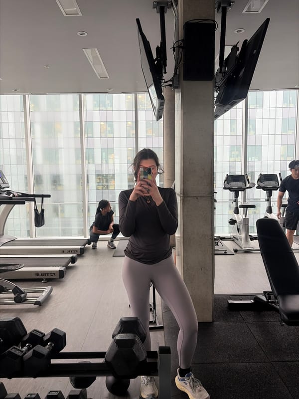Evening workout and city views documented in rainy Montreal