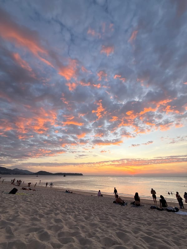 Sunset beach scenes documented across Thailand coastal areas