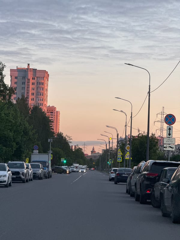 Evening twilight captured on Vsevolozhsk street