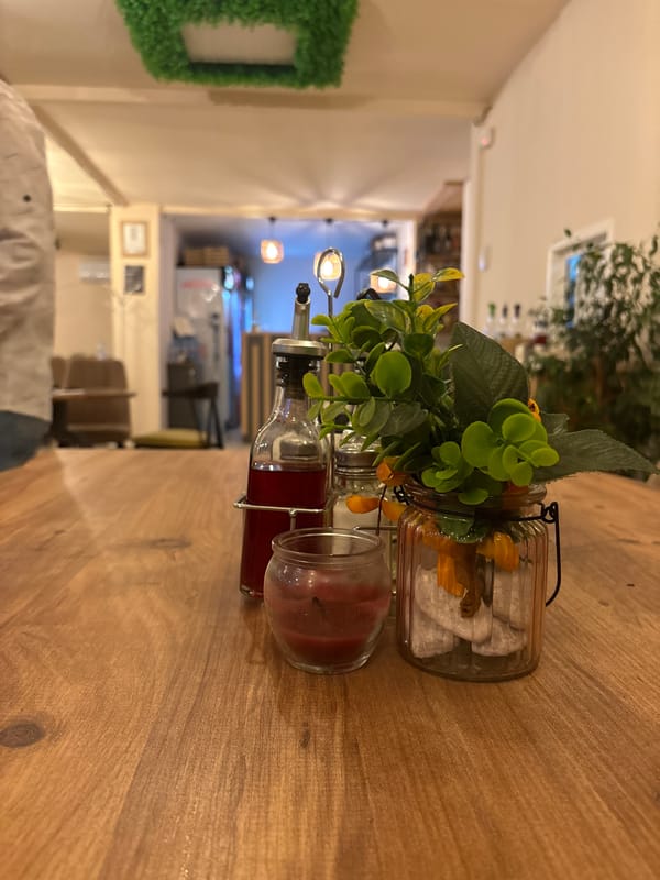 Evening documentation of cafe interior in Kardzhali, Bulgaria