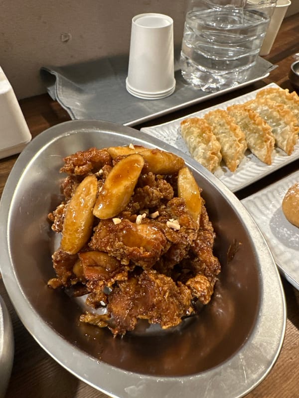 Korean Fried Chicken Meal Documented at Shinjuku Restaurant
