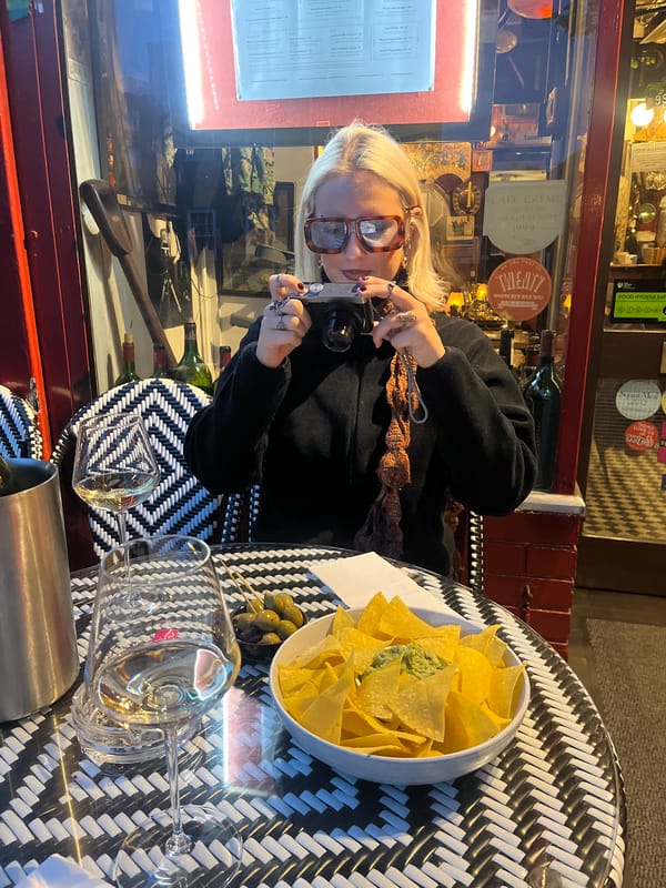 Woman dines at London restaurant Tuesday evening