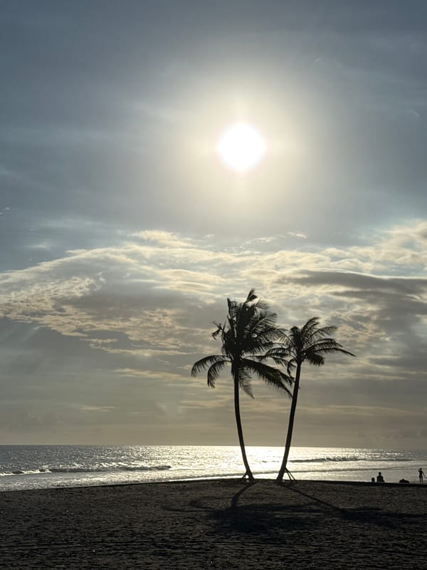 Morning beach scene captured in Kediri, Indonesia