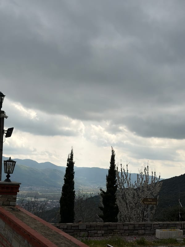 Overcast day captured in rural Chrysokastro, Greece