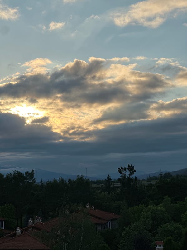 Dramatic cloudscape observed over Razliv, Bulgaria landscape