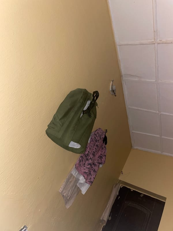 Late night in an Abuja apartment, winding down
