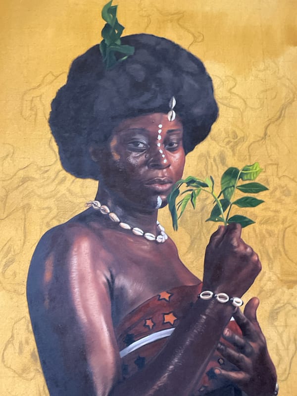 Artist paints traditional African portraits in Ado, Nigeria