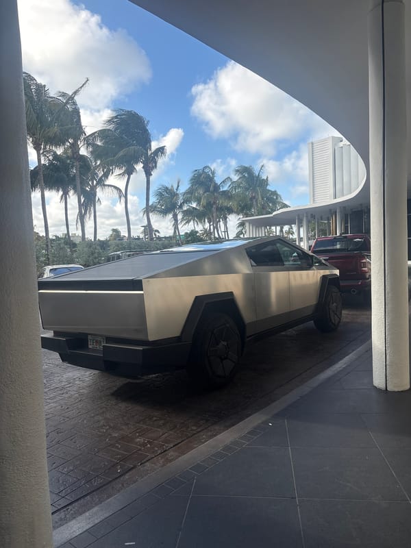Tesla Cybertruck spotted under Miami Beach building archway