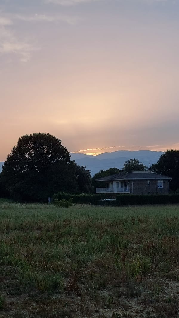Summer dusk over the Catalan Pyrenees, Sant Joan les Fonts