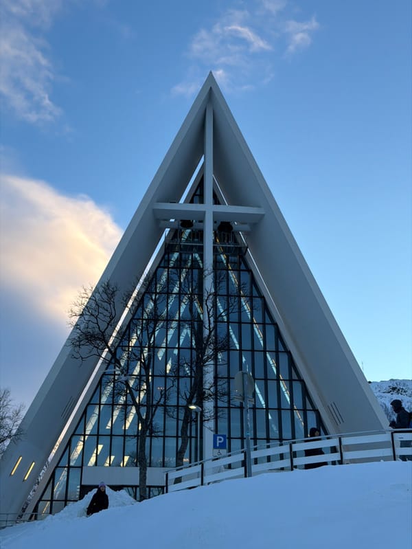 Winter scenes captured around Arctic Cathedral in Tromsø, Norway