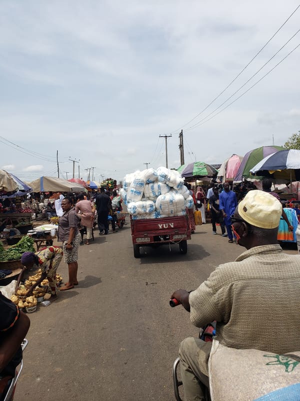 Daily market life continues in Lokoja, Nigeria riverfront districts
