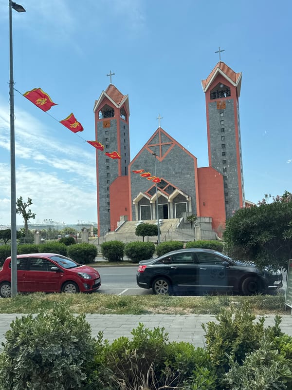 Morning scenes captured around modern church in Bjeliši, Montenegro
